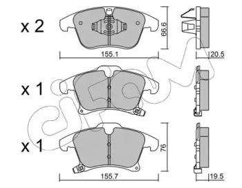 Тормозные колодки перед. Ford Galaxy/Mondeo V 1.0-2.5 12- CIFAM 822-1039-0