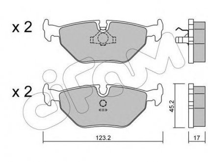 Купити BMW Гальмівні колодки задні.E36 318I-328I 94-,E34/32 BMW E30, E34, E23, E32, E36 CIFAM 822-125-0 (фото1) підбір по VIN коду, ціна 627 грн.