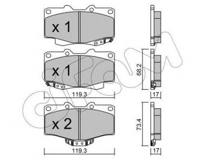 Купить Колодки тормозные пер. Land Cruiser/Hilux/4 Runner/Taro 89- Toyota Land Cruiser CIFAM 822-129-2 (фото1) подбор по VIN коду, цена 833 грн.