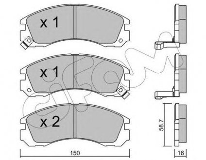 Купити MITSUBISHI Гальмівні колодки передні.Pajero 90-,L200/400, Galant, Lancer Mitsubishi Outlander, Galant, Pajero, L200, Lancer, Peugeot 308 CIFAM 822-134-0 (фото1) підбір по VIN коду, ціна 923 грн.