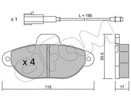 Гальмівні колодки пер. Logan 05-/Megane 96-03/Clio 91-05 Fiat 500, Ford KA CIFAM 822-159-2