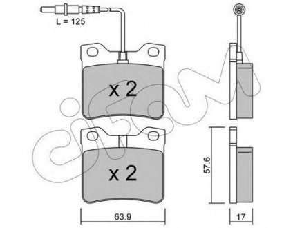 Тормозные колодки зад. Peugeot 406/607 95- (ATE) Mercedes Vito, V-Class CIFAM 822-192-0