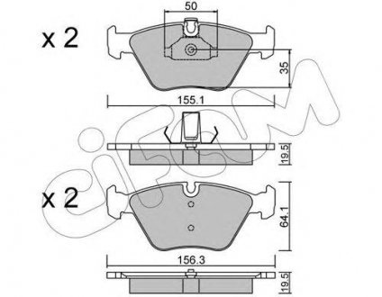 Купить Тормозные колодки перед. BMW 5 (E39) 95-03 (ATE) BMW E39 CIFAM 822-207-0 (фото1) подбор по VIN коду, цена 961 грн.