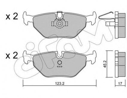 Купити BMW Гальмівні колодки задн. 5серія (E39) 97- BMW E39 CIFAM 822-210-0 (фото1) підбір по VIN коду, ціна 638 грн.