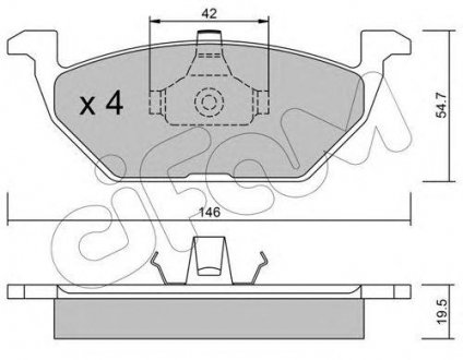 VW КОЛОДКИ ГАЛЬМІВНІ ПЕРЕДНІ Golf IV 1.6/1.9TDi,Audi A3 CIFAM 822-211-0