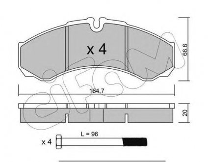 FIAT КОЛОДКИ ГАЛЬМІВНІ ПЕРЕДНІ Iveco Daily 96- CIFAM 822-212-0