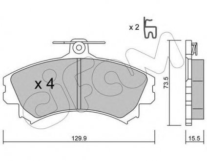 Гальмівні колодки пер. Mitsubishi Colt/Volvo S40/V40 1.1-2.0 i/TD 95- (TRW) CIFAM 822-216-0