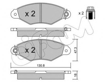 Купить Тормозные колодки перед. Kangoo 97-08 (Bosch) (с датчиком) Renault Kangoo, Nissan Kubistar, Citroen Xsara CIFAM 822-253-0 (фото1) подбор по VIN коду, цена 803 грн.