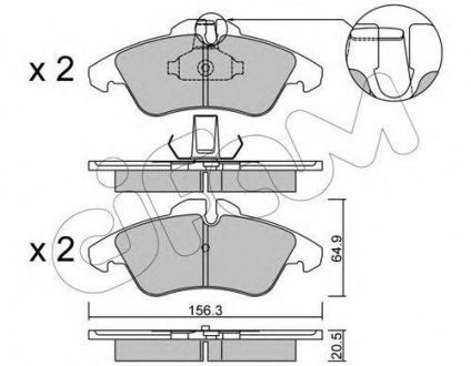 Купить DB Тормозные колодки перед Sprinter 208-314, Vito 108-114 VW LT 96- Mercedes W903, W901, W902 CIFAM 822-256-1 (фото1) подбор по VIN коду, цена 1068 грн.