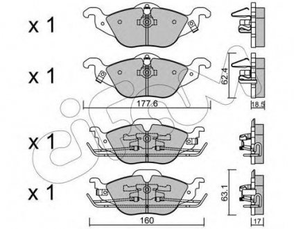 OPEL Гальмівні колодки перед. Astra G 98- CIFAM 822-257-0