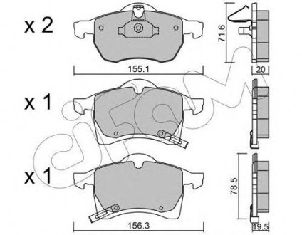 Купити OPEL Гальмівні колодки передні. Astra G/H, Combo,Zafira Opel Astra, Zafira CIFAM 822-258-0 (фото1) підбір по VIN коду, ціна 905 грн.