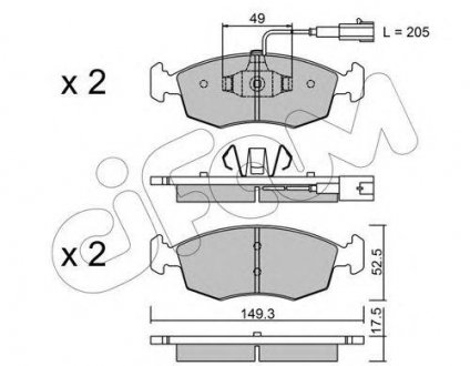 Колодки тормозные пер. 500/Punto/Grande Punto 09- Fiat 500, Punto CIFAM 822-274-4