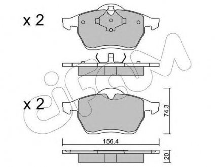 Купити VW Гальмівні колодки передні. Sharan,Ford Galaxy,Seat Volkswagen Sharan, Ford Galaxy CIFAM 822-279-0 (фото1) підбір по VIN коду, ціна 987 грн.