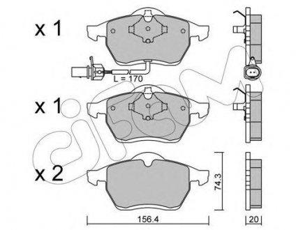 Колодки тормозные передние T4 90-03 CIFAM 822-279-1