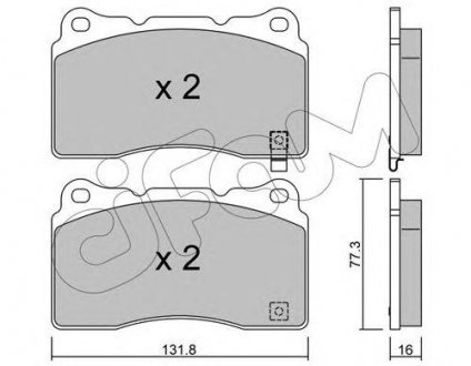 MITSUBISHI тормозные колодки передние. Lancer V EVO 04 -, Subaru Impreza WRX 01-, RENAULT, FORD CIFAM 822-288-5