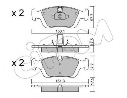 Купити BMW Гальмівні колодки передні. 3 (E46), Z3 Roadster (E36), Z4 Roadster (E85) BMW E46 CIFAM 822-312-0 (фото1) підбір по VIN коду, ціна 900 грн.