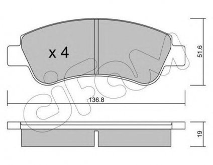 Тормозные колодки перед Citroen Berlingo /С3/С4/1.0-2.0 03- CIFAM 822-327-0