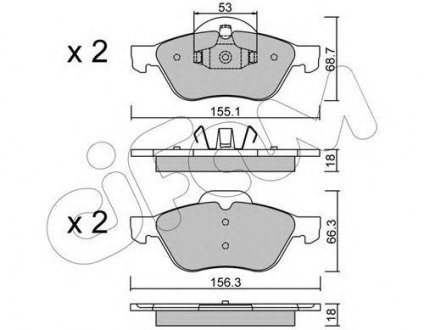 Купить RENAULT Колодки тормозные передние Laguna II,III,Megane II,Scenic II 1.5dCi/2.0 16V 01- Renault Laguna CIFAM 822-335-0 (фото1) подбор по VIN коду, цена 983 грн.