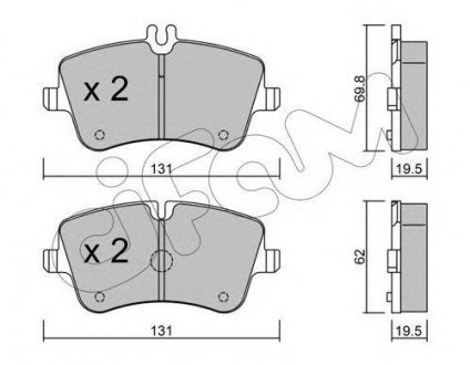 DB тормозные колодки передние. W203 00- CIFAM 822-342-0