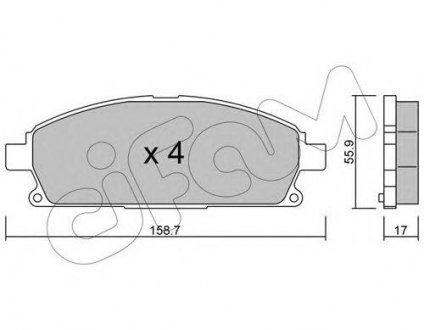 Nissan тормозные колодки передние. X-Trail 01-, Terrano 95- CIFAM 822-406-0