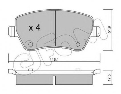 Купити Гальмівні колодки пер. Kangoo/Logan 08-/Duster 10- (TRW) Dacia Duster, Logan, Renault Clio, Logan, Kangoo, Nissan Note, Micra, Tiida, Renault Zoe, Duster, Captur CIFAM 822-485-0 (фото1) підбір по VIN коду, ціна 760 грн.