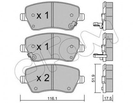 Гальмівні колодки пер. Nissan Micra 10-/Note 13- (TRW) Nissan Micra, Note CIFAM 822-485-2