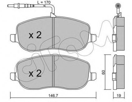 Купить Тормозные колодки дисковые FIAT Scudo 1.9D 2.0JTD 02- Citroen C8, Fiat Scudo, Peugeot Expert, Citroen Jumpy, Peugeot 807 CIFAM 822-530-0 (фото1) подбор по VIN коду, цена 1133 грн.