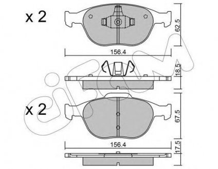 Купити Гальмівні колодки пер. Connect 02- Ford Focus, Connect, Transit, Fiesta CIFAM 822-533-0 (фото1) підбір по VIN коду, ціна 959 грн.