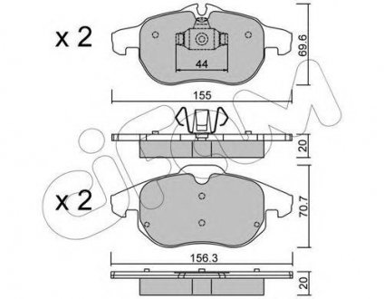 OPEL Гальмівні колодки передні.Vectra C, Astra H, Zafira B FIAT Croma 05- SAAB 9-3 CIFAM 822-540-0