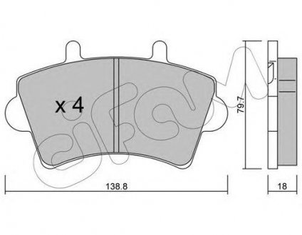 Тормозные колодки перед Master/Movano 00- (R16) CIFAM 822-545-0