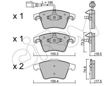 Колодки тормозные перед. Touareg/Transporter (03-15) CIFAM 822-552-1