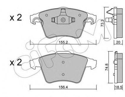 VW тормозные колодки передн.T5 1.9,2.5TDI 03- (без датчиков).) CIFAM 822-552-3