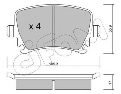 Гальмівні колодки зад. Caddy III/Golf V/Audi A4 03- CIFAM 822-553-0