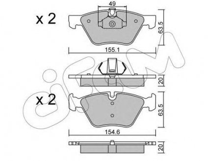 BMW Гальмівні колодки передні.5 F10 518d-528i 11- CIFAM 822-557-0