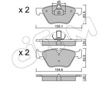 Тормозные колодки перед. BMW 3 90/91/92 5 E60/61 CIFAM 822-557-3