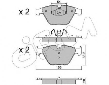 Купити Гальмівні колодки пер. BMW 3 (E90)/5 (E60)/7 (E65) 02-13 (ATE) BMW E91, E90, X1, E92, E93 CIFAM 822-558-6 (фото1) підбір по VIN коду, ціна 1593 грн.