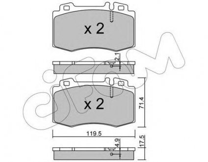 Купити Гальмівні колодки пер. MB C32 AMG/E320-500 01> Mercedes S211, W211, CLK-Class, S203 CIFAM 822-563-5 (фото1) підбір по VIN коду, ціна 904 грн.