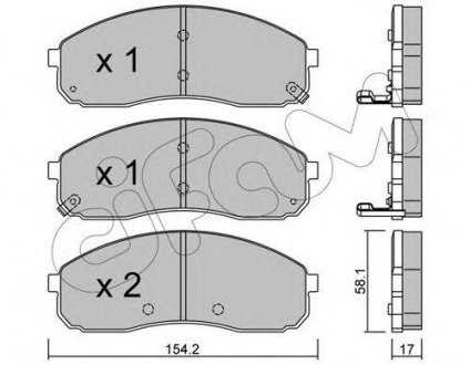 Гальмівні колодки пер. Carnival 95- KIA Carnival, Hyundai H-1 CIFAM 822-631-0