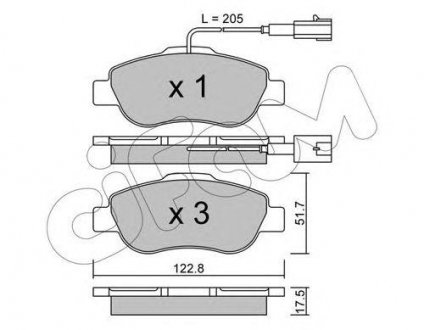 Колодки тормозные пер. Nemo/KA/Bipper/500/Panda 07- Fiat Panda, 500, Ford KA CIFAM 822-638-1