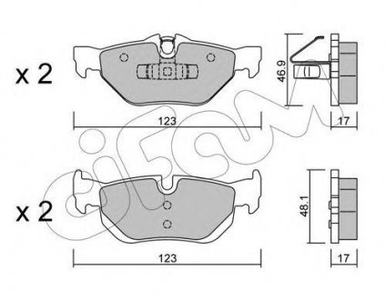 BMW Тормозные колодки задн.3 E90 04-,X1/3 09- CIFAM 822-642-0