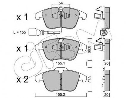 Тормозные колодки перед. Tiguan 07-/Sharan 10- (Ate-Teves) CIFAM 822-675-1