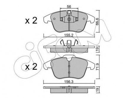 Купити Гальмівні колодки пер. V60/S60/XC70/V70/S80/Discovery/Evoque/Freelander/Galaxy/Mondeo/S-Max 06- Jaguar XF, XJ, XK, XE CIFAM 822-675-4 (фото1) підбір по VIN коду, ціна 1134 грн.