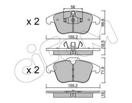 Купить CITROEN тормозные колодки передние C5 III 08-,Peugeot 407 04-,508 10- Peugeot 508, Citroen C5 CIFAM 822-675-5 (фото1) подбор по VIN коду, цена 1237 грн.