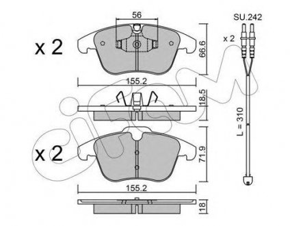 Купить Колодки тормозные перед. 407/508/C5 (09-21) Peugeot 508, Citroen C5 CIFAM 822-675-5K (фото1) подбор по VIN коду, цена 1267 грн.