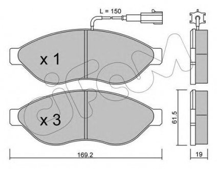 Купить Тормозные колодки перед. Jumper/Ducato/Boxer 06- (1.1-1.5t) Fiat Ducato, Peugeot Boxer, Citroen Jumper CIFAM 822-708-0 (фото1) подбор по VIN коду, цена 1048 грн.