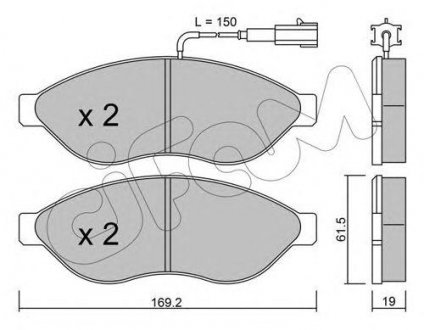 Купить Тормозные колодки перед. Jumper/Ducato/Boxer 06- (1.1-1.5t) Fiat Ducato, Peugeot Boxer, Citroen Jumper CIFAM 822-708-1 (фото1) подбор по VIN коду, цена 1121 грн.