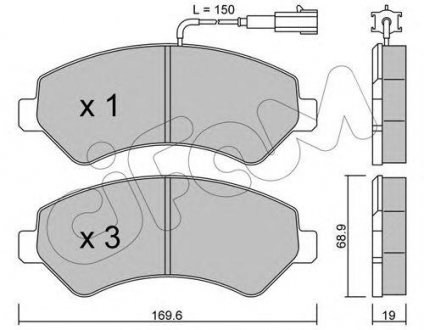 FIAT тормозов. колодки передние. Ducato,Citroen Jumper 06- CIFAM 822-709-0