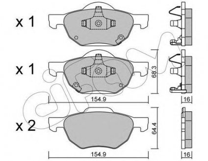 Купити Гальмівні колодки пер. Honda Accord 03-08/CR-V 01-06 (akebono) Honda Accord CIFAM 822-730-0 (фото1) підбір по VIN коду, ціна 904 грн.