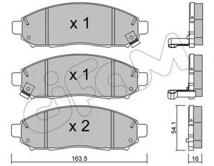 Купити Гальмівні колодки пер. Nissan Navara 2,5dCi 05- Nissan Leaf, Navara, Pathfinder CIFAM 822-743-0 (фото1) підбір по VIN коду, ціна 807 грн.