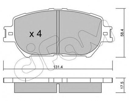 Купити Гальмівні колодки пер. Toyota Camry 96-06 (akebono) Toyota Camry CIFAM 822-751-0 (фото1) підбір по VIN коду, ціна 1038 грн.